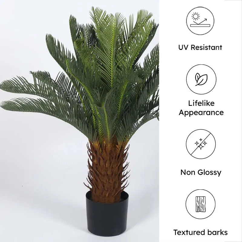 Faux Lush Cycas Plant - 2.8 Feet media 5