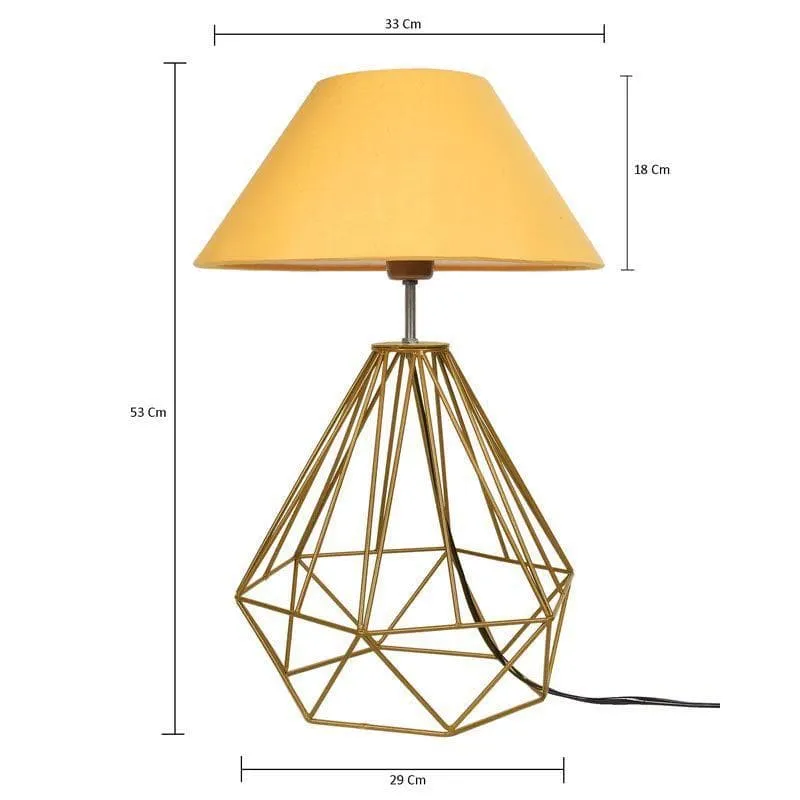 Diamond Dust Gold Fabric Table Lamp - Gold media 6
