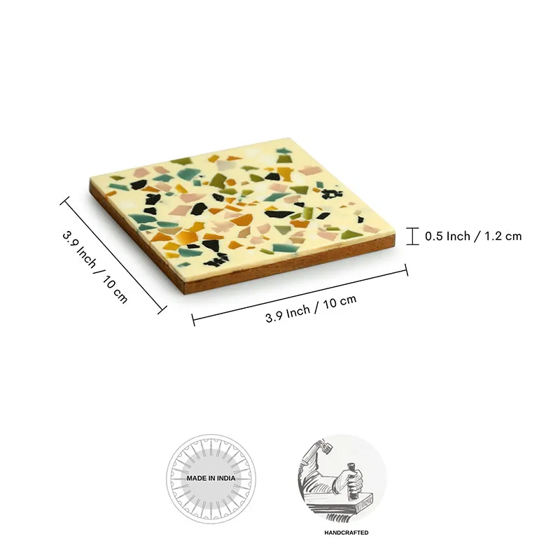 Srishti Resin & Wood Coaster - Set Of Four media 6