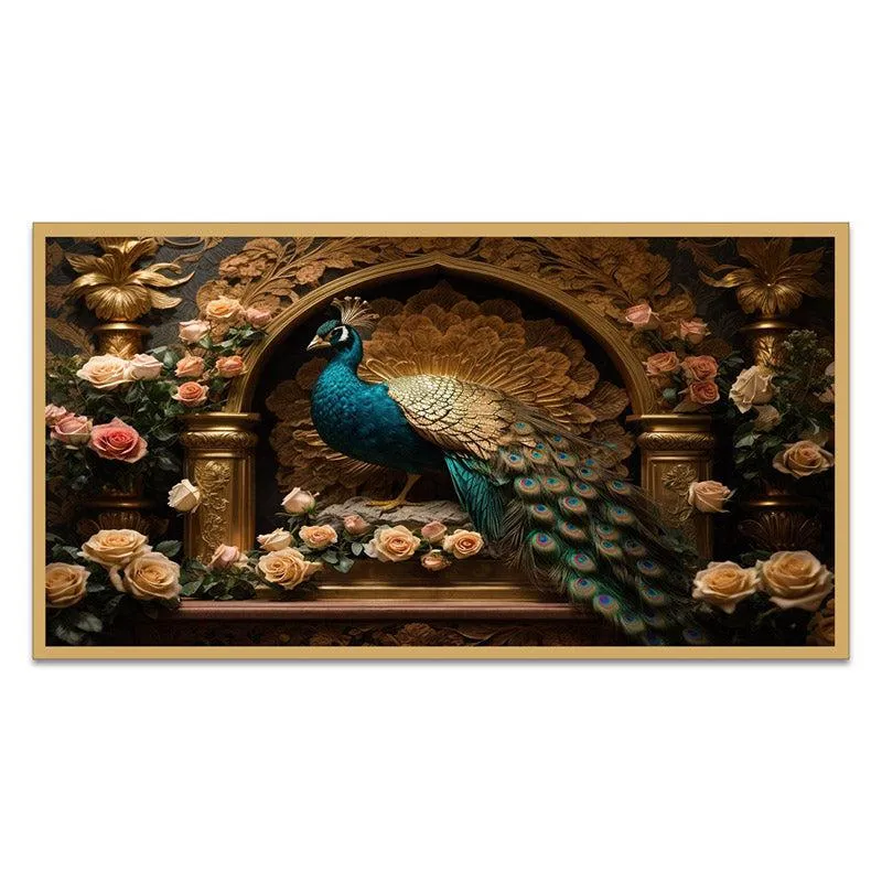 Mayoora Palace Wall Painting With Frame media 4