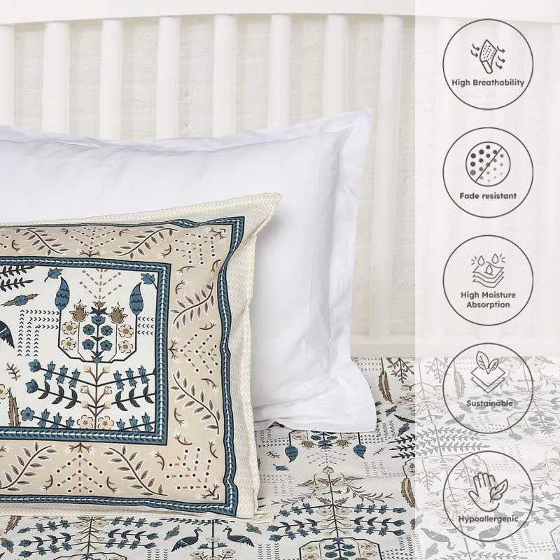 Miniature Tree Patterned Cotton Bedsheet - 144 TC media 4