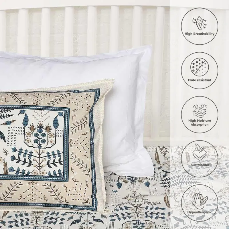 Miniature Tree Patterned Cotton Bedsheet - 144 TC media 4