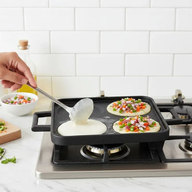 Snack Nest Cast Iron Non-Stick Paniyaram & Appam Pan - Black media 4