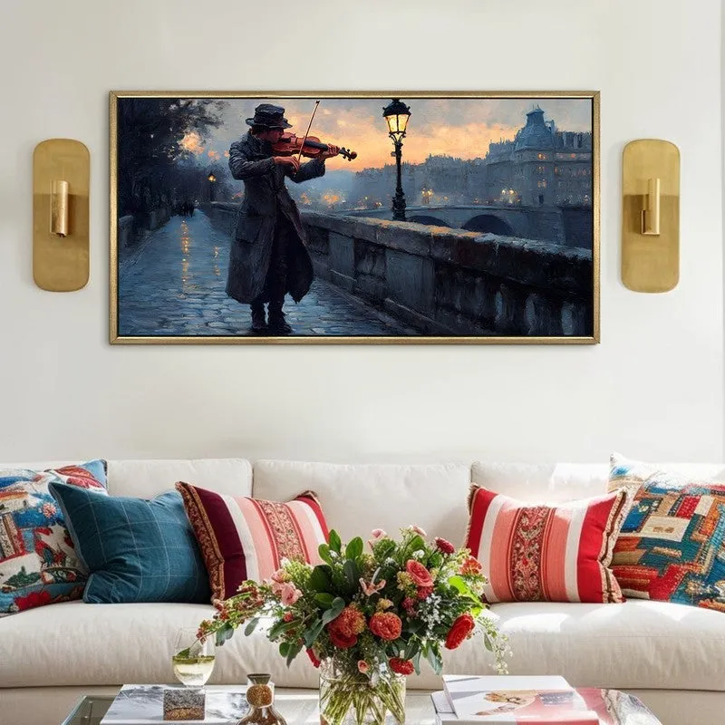 Hushed Harmony Canvas Wall Painting With Frame media 1