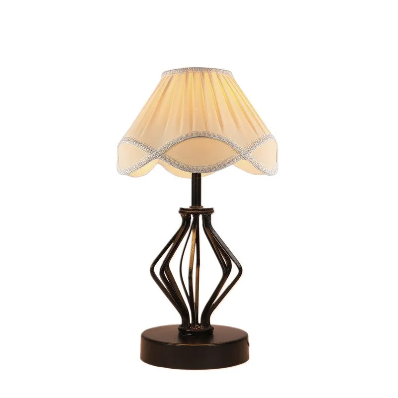 Auriosen Cotton Table Lamp With Wooden Base - Ivory media 7
