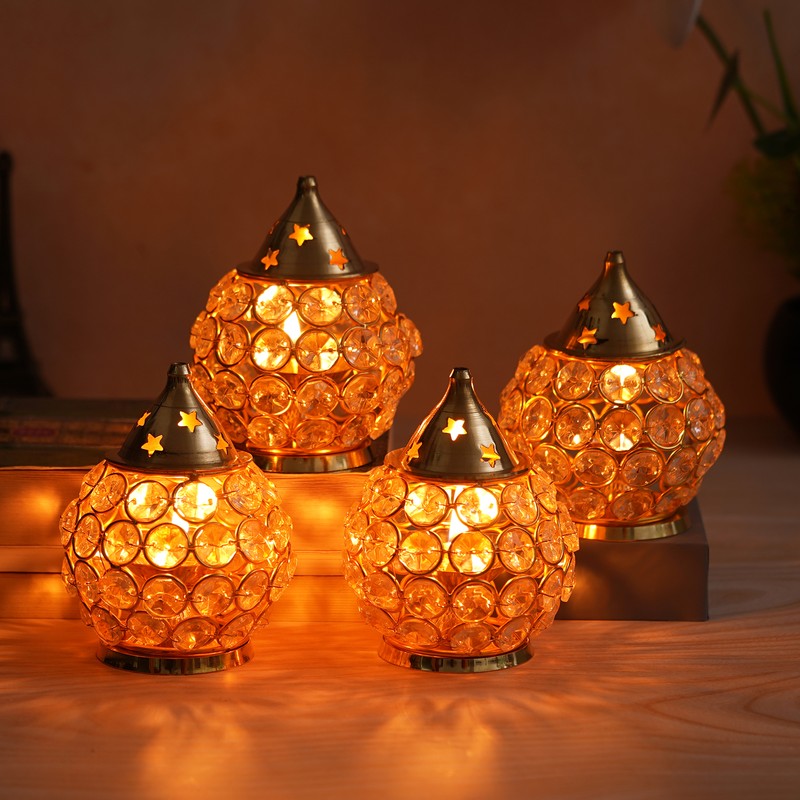 Swarna Prism Crystal Diyas - Set of Four