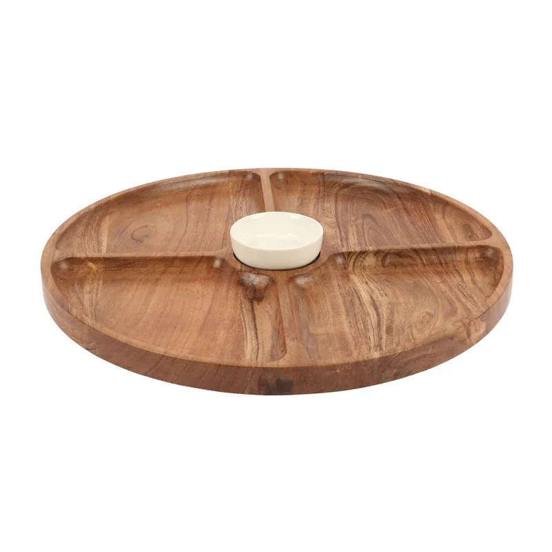 Forest Edge Snack (Wood,Ceramic) Platter - Two Piece Set media 7