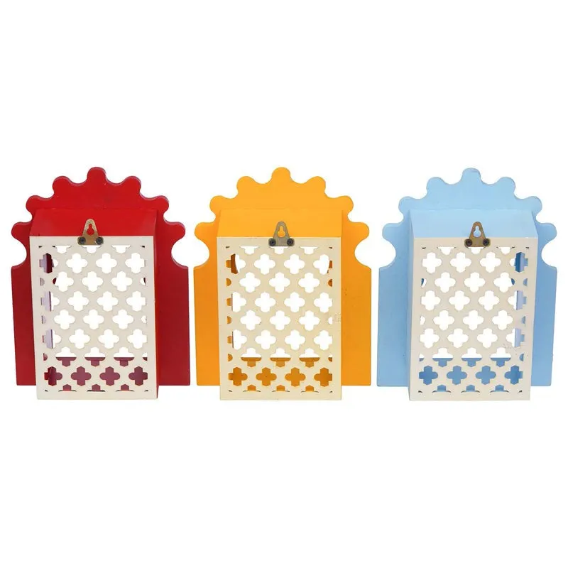 Vidma Wooden Wall Mounted Mandir - Set of Three media 5