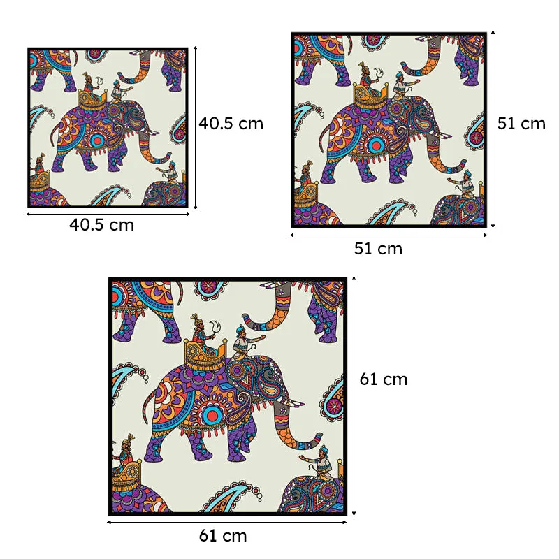 Psych Elephant Rider Canvas Wall Art With Frame media 6