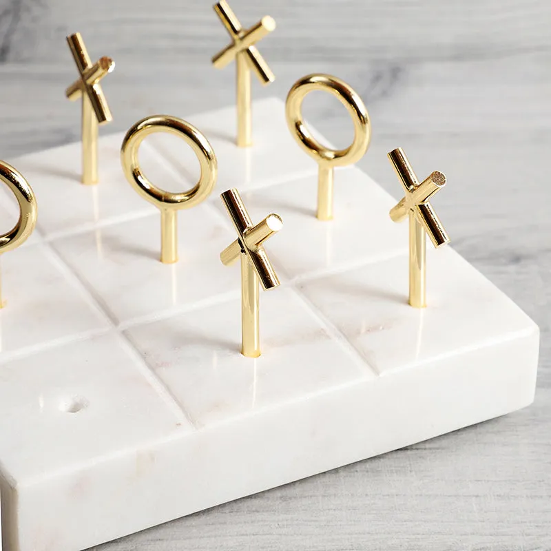 Callista Marble & Brass Tic Tac Toe Game media 6