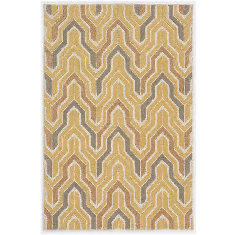 Elpis Hand Tufted Geometric Wool & Nylon Carpet - Yellow media 1