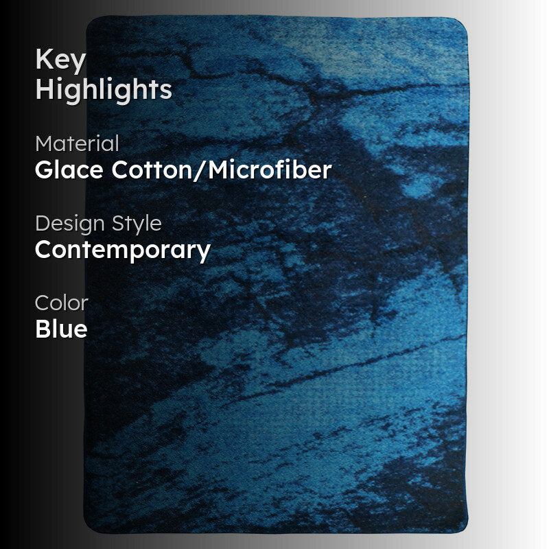 Edith Abstract Micro Fiber Area Rug - Blue media 2