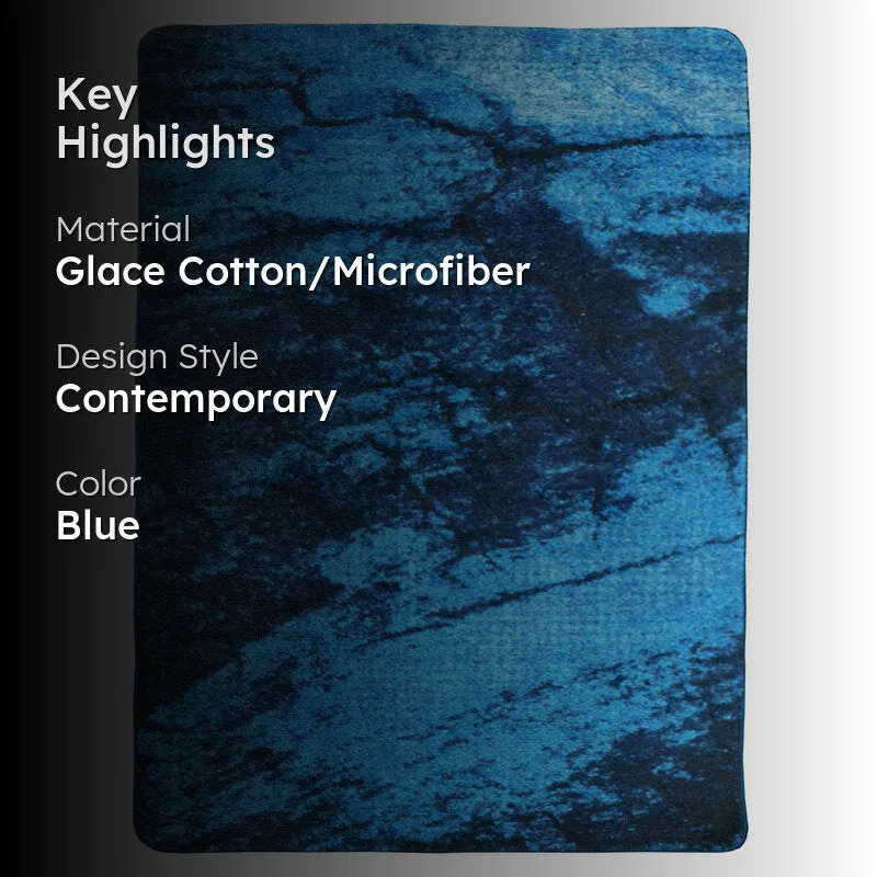 Edith Abstract Micro Fiber Area Rug - Blue media 2