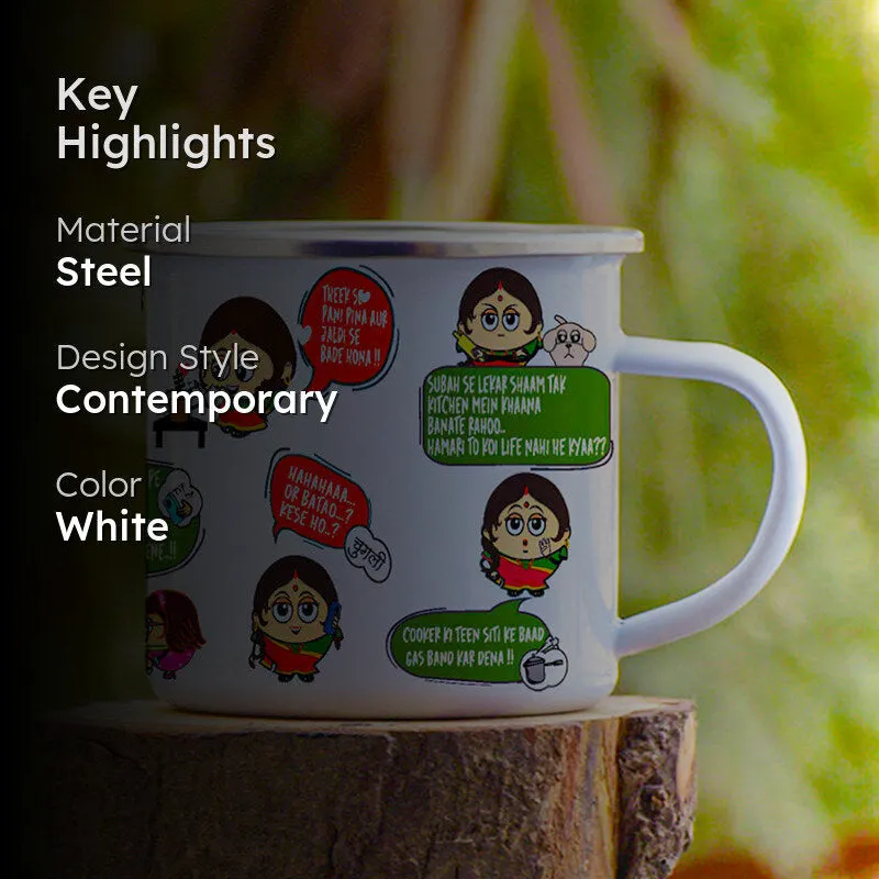 Desi Mom Life Steel Coffee Mug (250 mL) media 2