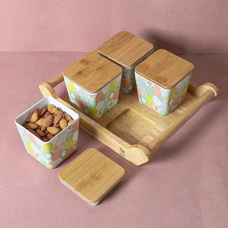 Abso Glaze Condiment Container With Tray (750 mL Each) - Five Piece Set media 4
