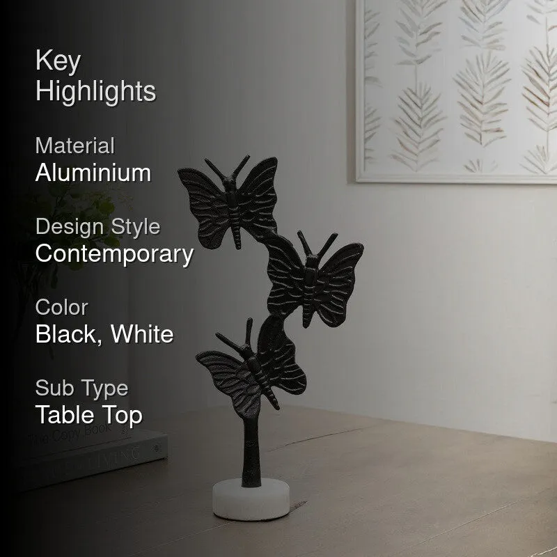 Flutter Butterfly Aluminium Showpiece - Black media 2