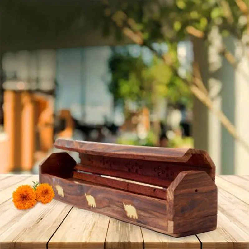 Sanatan Wooden Incense Holder - Brown media 1
