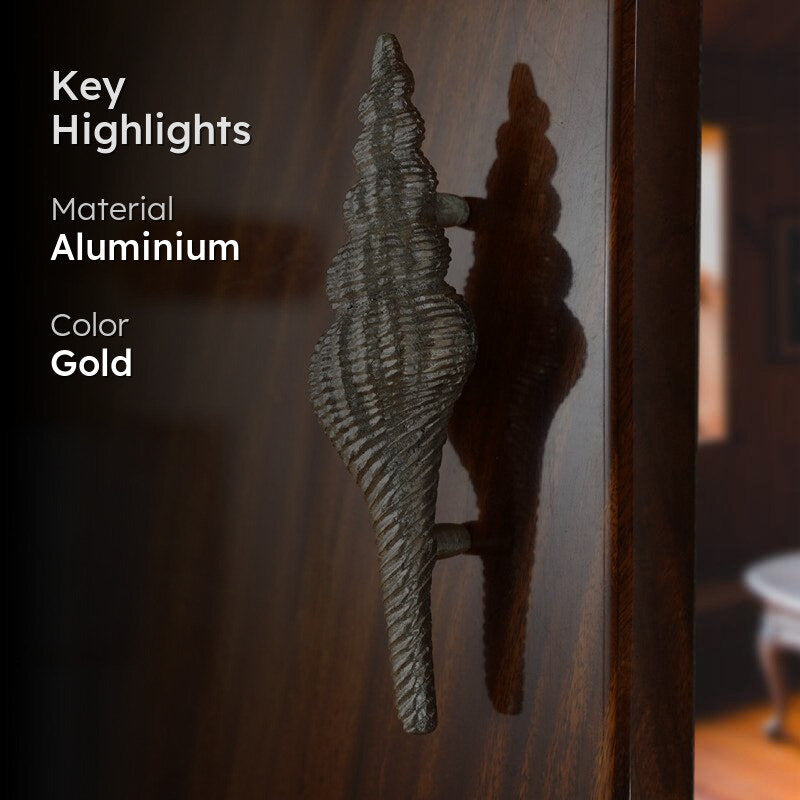 Shankh Decorative Handmade Door Knob - Silver media 2