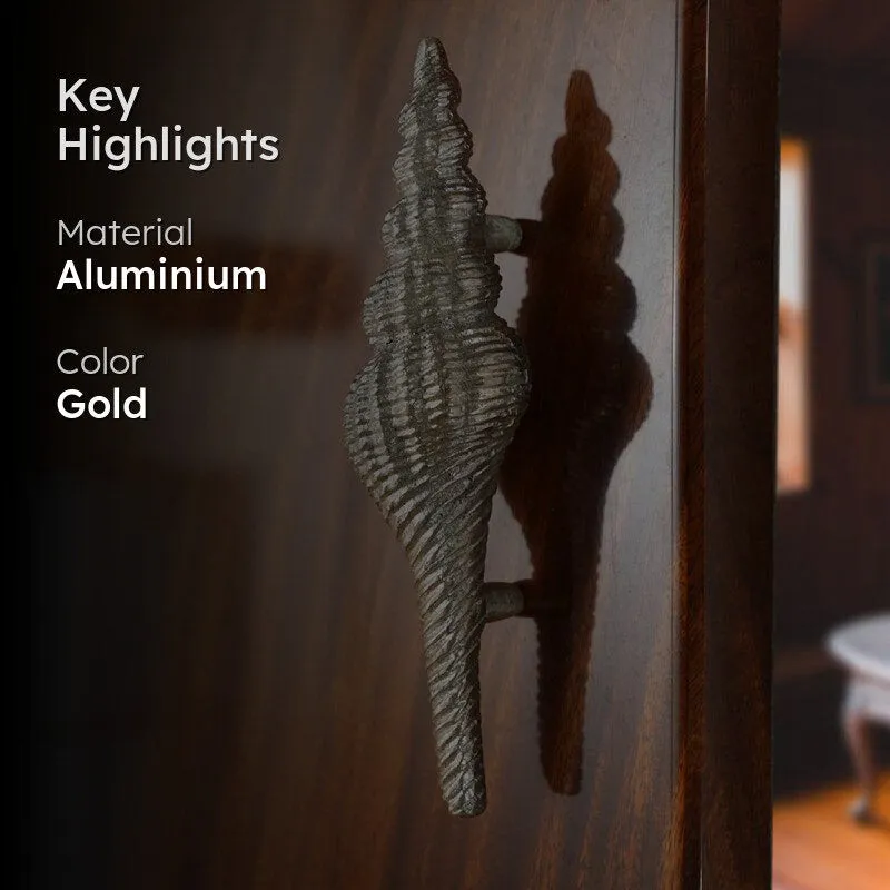 Shankh Decorative Handmade Door Knob - Silver media 2