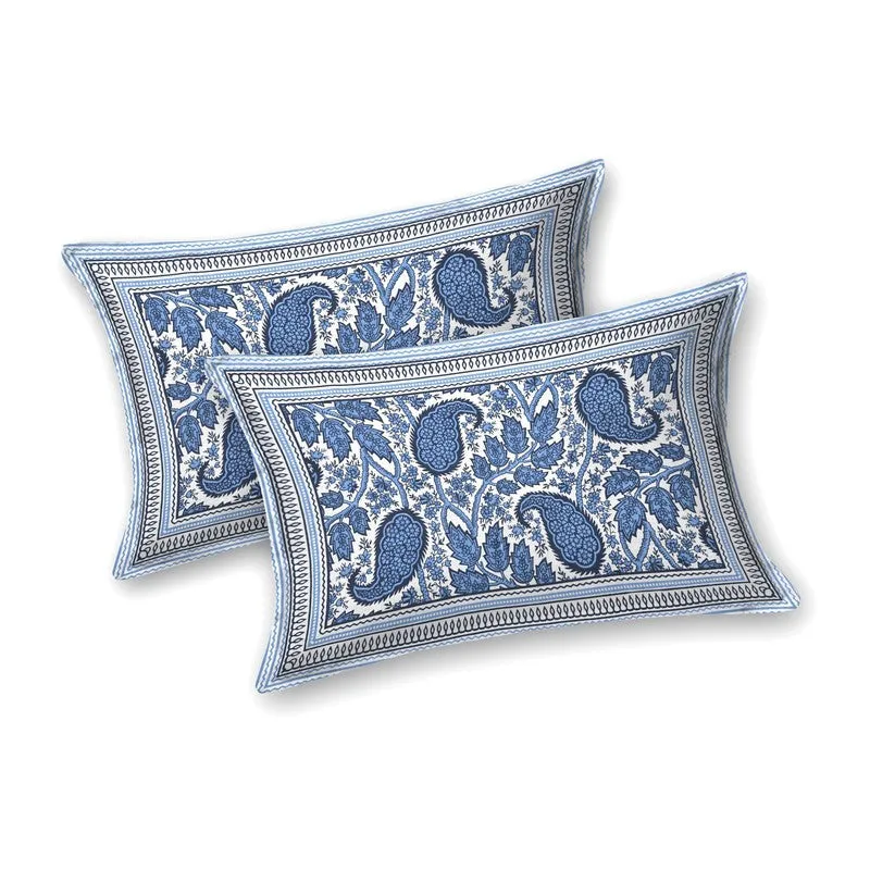 Shapea Cotton Bedsheet (Blue) - 240 TC media 4
