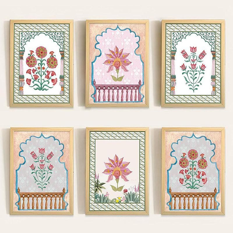 Nastaran Mughal Wall Art With Frame - Set Of Six media 4