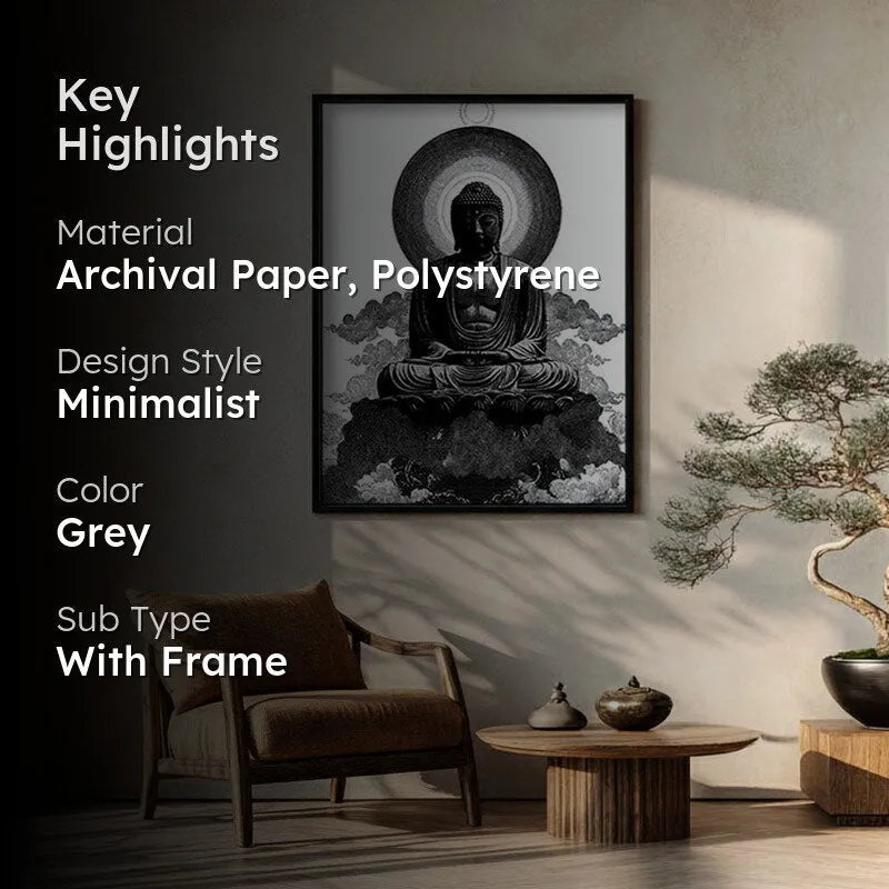 Buddha of Inner Stillness Wall Painting With Black Frame media 2