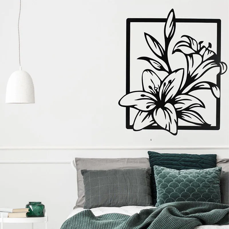 Lily Flowers Black Iron Wall Accent media 1