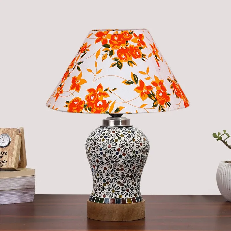 Santora Fleur Cone Wooden Table Lamp - Orange media 4