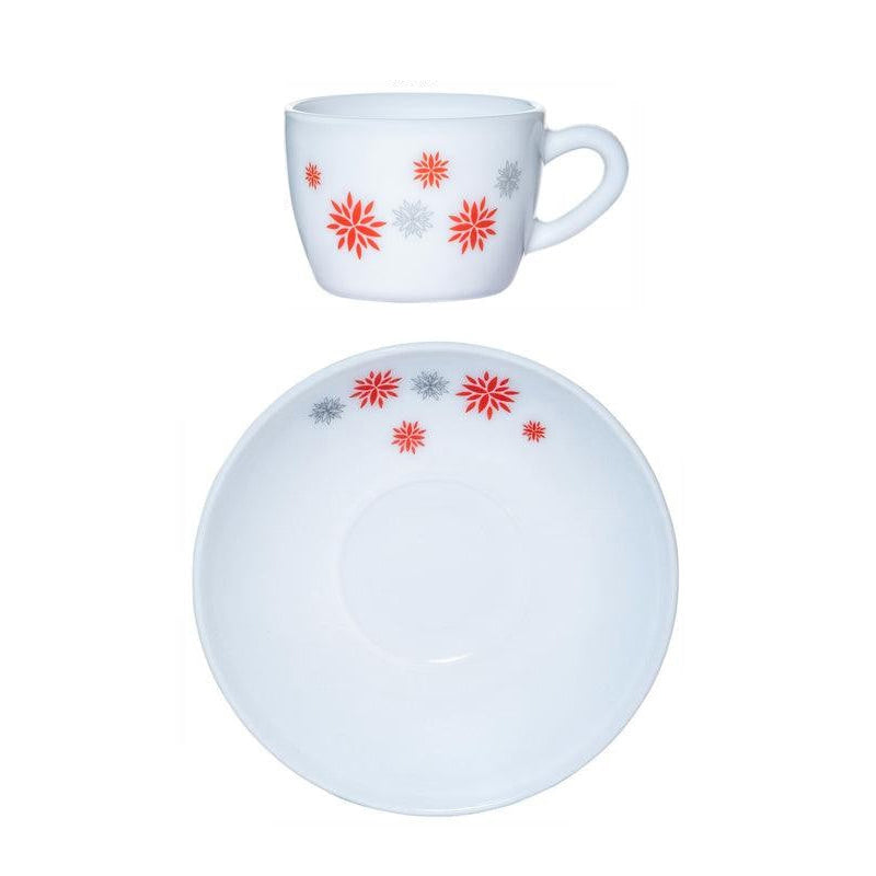 Cello Jemra Floral Cup & Saucer (130 ML) - Twelve Piece Set media 6