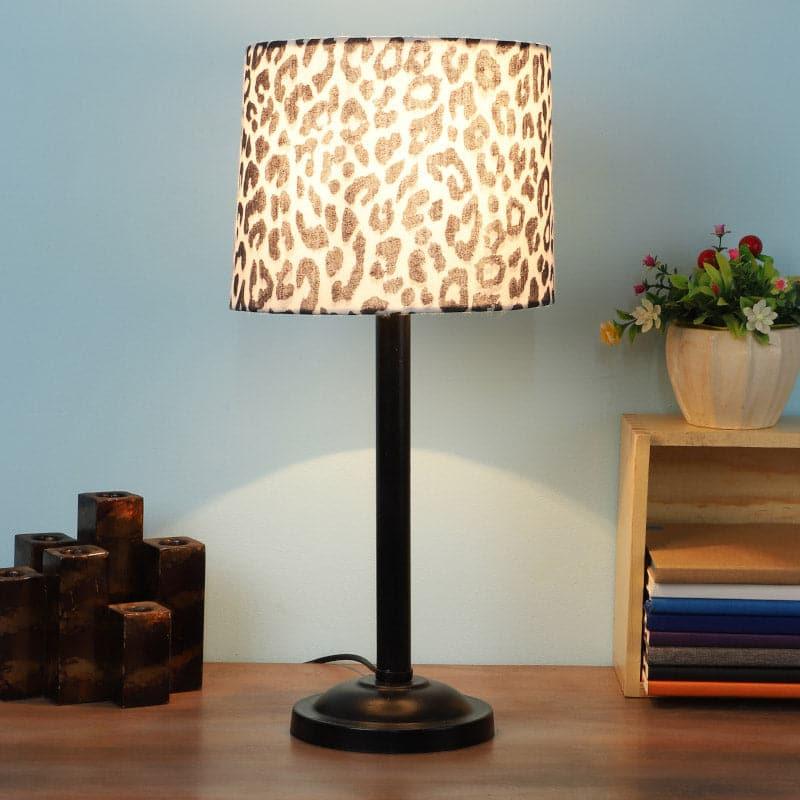 Leopard Hide Monroe Fabric Table Lamp - Black,White