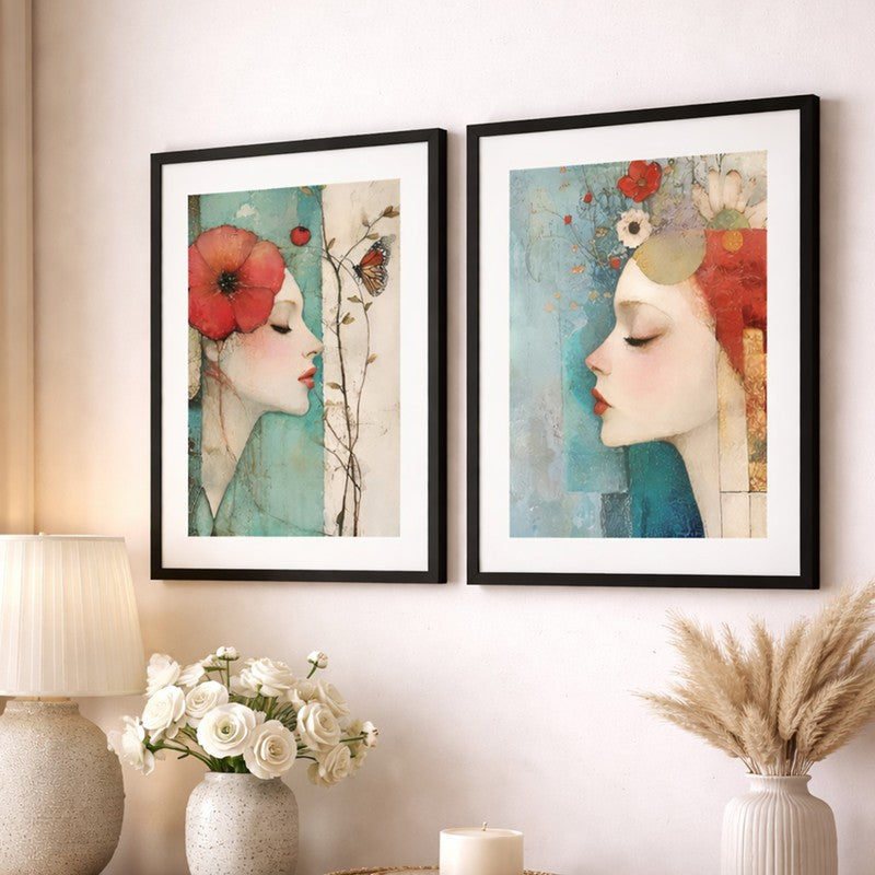 Painted Beauty Wall Art With Frame - Set Of Two media 4