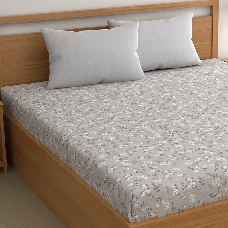 Budlace I Microfiber Microfiber Bedsheet (Grey) - 150 GSM media 4