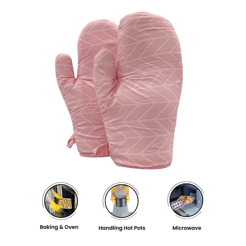 Swayam Chevron Grip Kitchen Gloves (Pink) - Set Of Two media 3