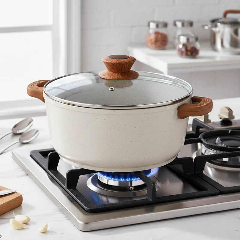 Bergner Smooth Sear Induction Safe Non-Stick Cooking Pot With Lid (24 cm) - Two Piece Set media 1