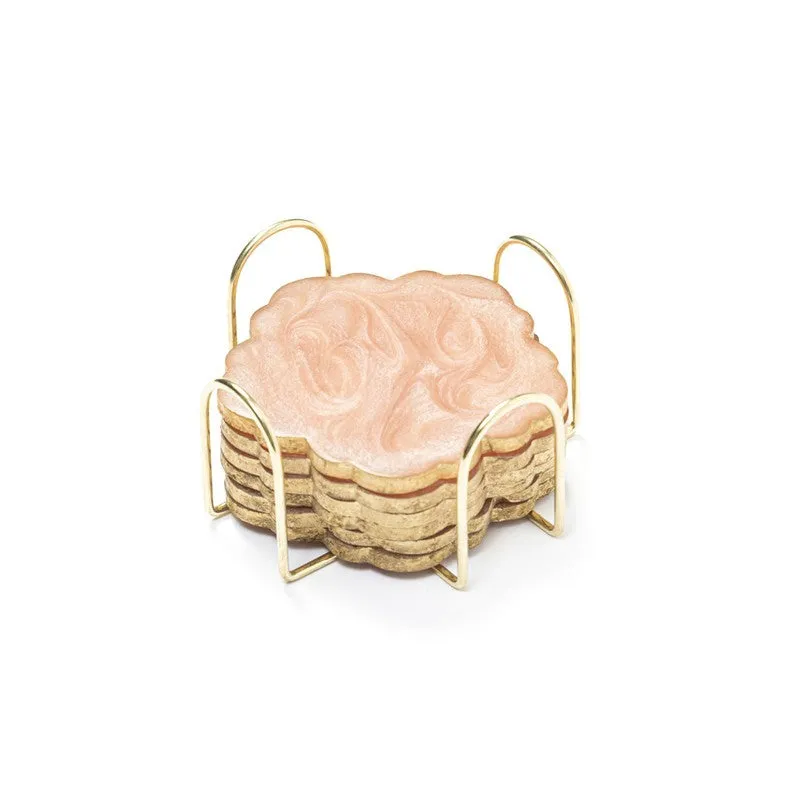 CrystalHue Decorative Coaster (Pink) - Seven Piece Set media 4