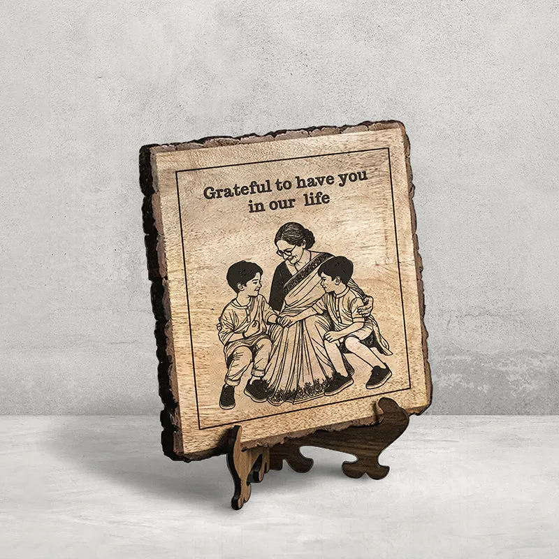 Grateful For Your Presence Wood Showpiece - Square media 3