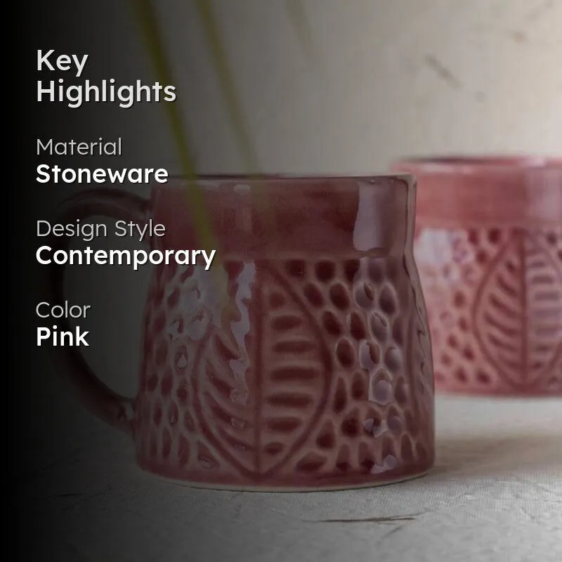 Strawberry Stoneware Coffee Mug (350 mL Each) - Set of Two media 2
