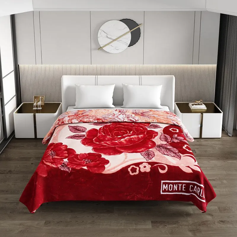 Monte Carlo Crimson Bloom Blanket - 800 GSM media 4