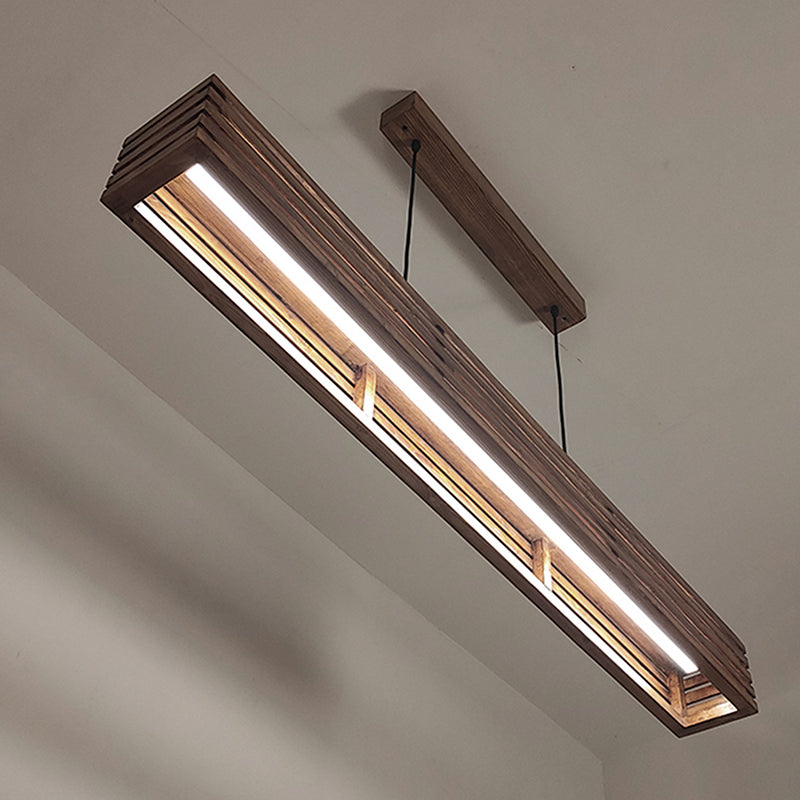 Glitz Linear LED Carved Wooden Ceiling Lamp media 5