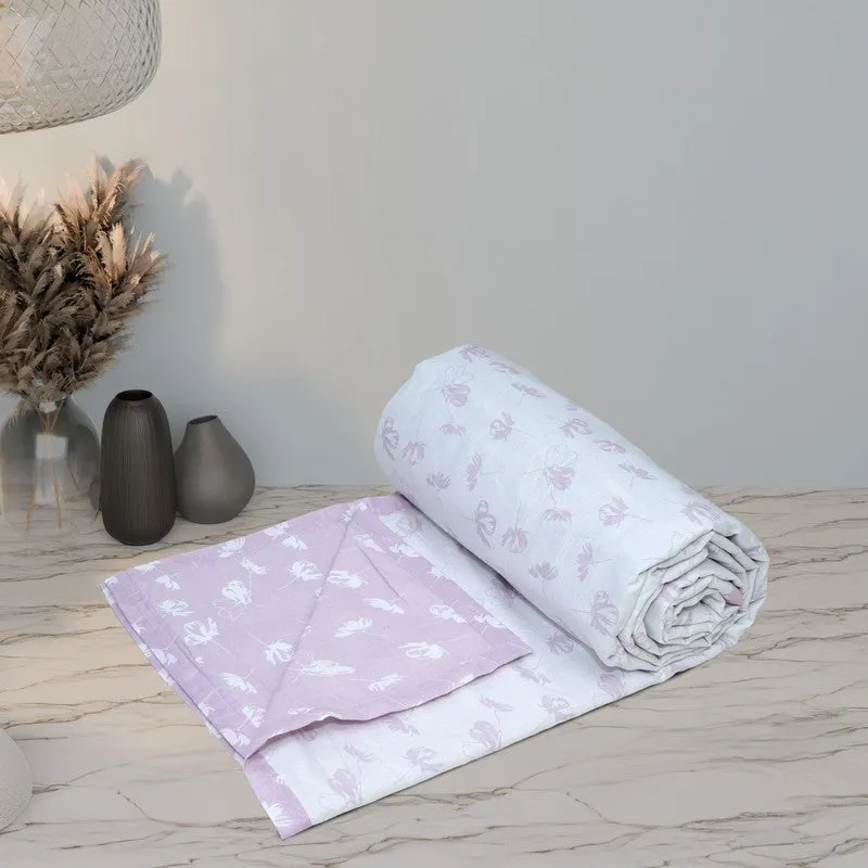 Petal Dots Printed Cotton Dohar (Pink,White) - 120 GSM media 8