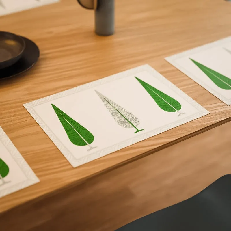 Tropical Leaf Cotton Table Mat (Green) - Set Of Six media 4