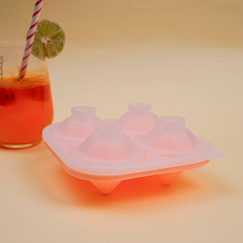 Floe Silicone 4-Cube Ice Mould - Peach media 3