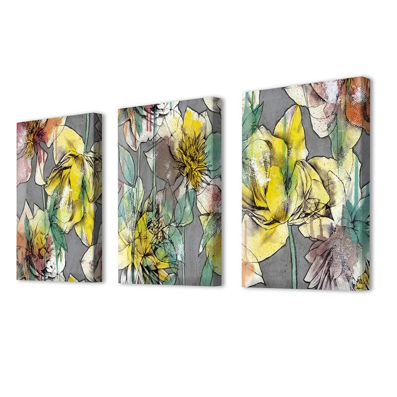 Musica Bloom Canvas Wall Painting - Set Of Three media 4