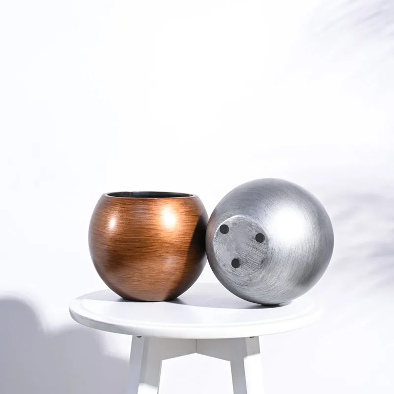 UGAOO Planter Vase Ball Retro- Gold media 1