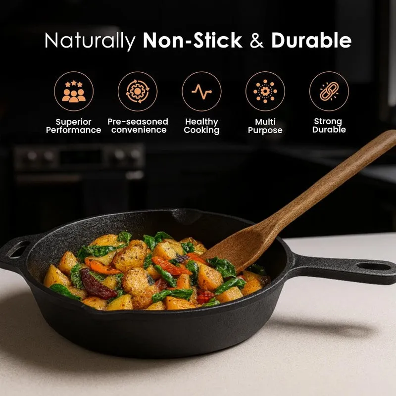Solara Brewo Cast Iron Frying Pan with Handle - 25 CM media 9