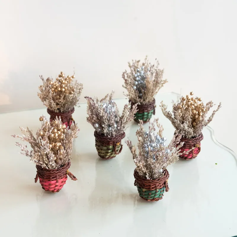 Tritona Mini Floral Basket (Gold & Silver) - Set Of Six media 1