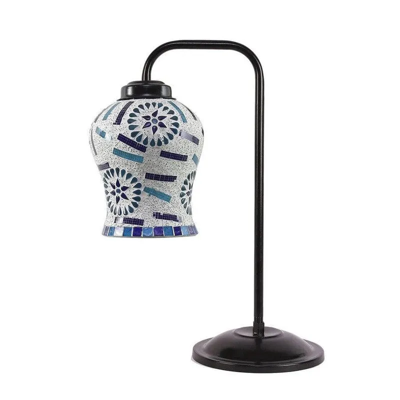 Mosaic Arch Glass Table Lamp - Blue media 4