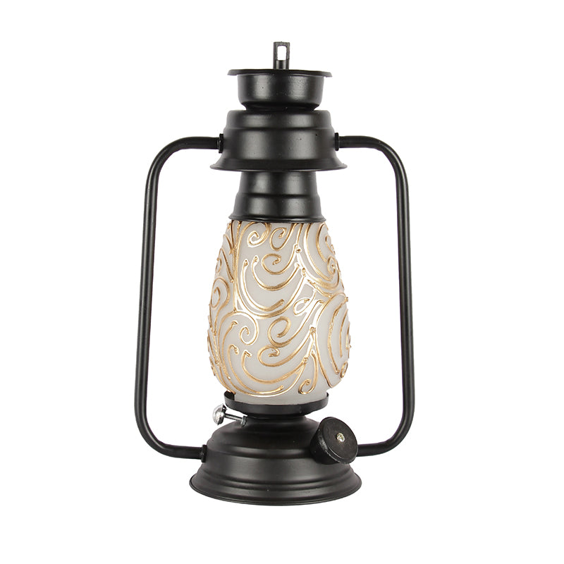 Saagar Mosaic Lantern Iron Table Lamp - Black,Gold media 4