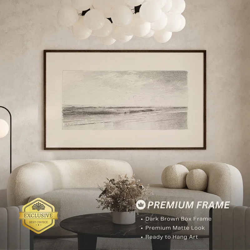 Monotone Waves Wood Wall Art With Frame - Black media 3