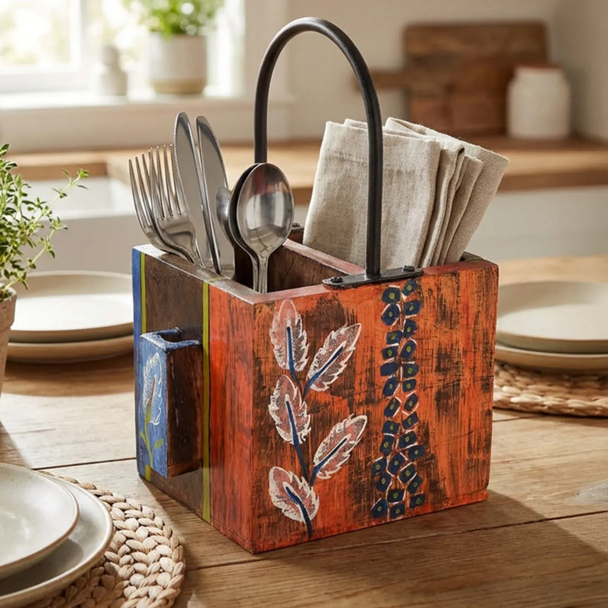 Yua Handcrafted Cutlery Holder - 9